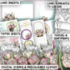 Blooming Lovely beautiful flower printable stamp, craft, card making digital stamp bundle