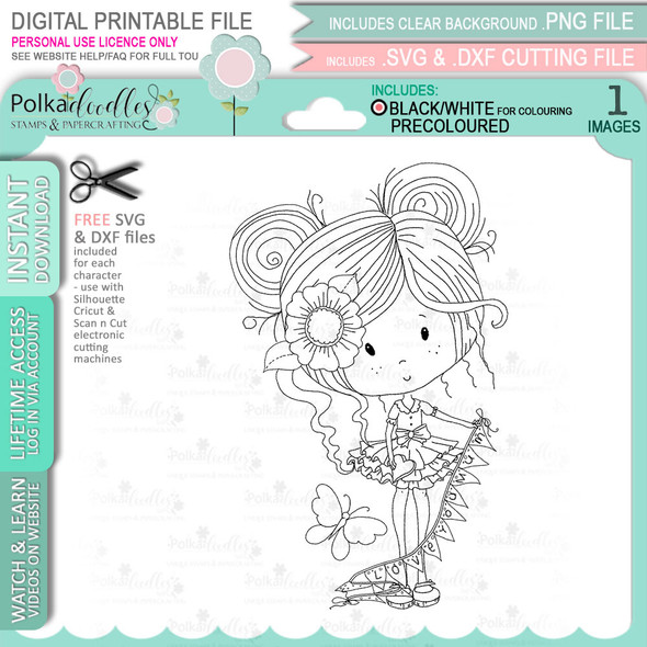 Love You Mum Banner - Winnie Sugar Sprinkles Spring - Cute Printable Digital Stamp Card making Craft Download