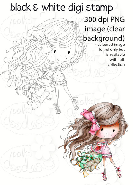 A Gift - Winnie Fruit Punch Printable Digital Craft Stamp Download, digiscrap