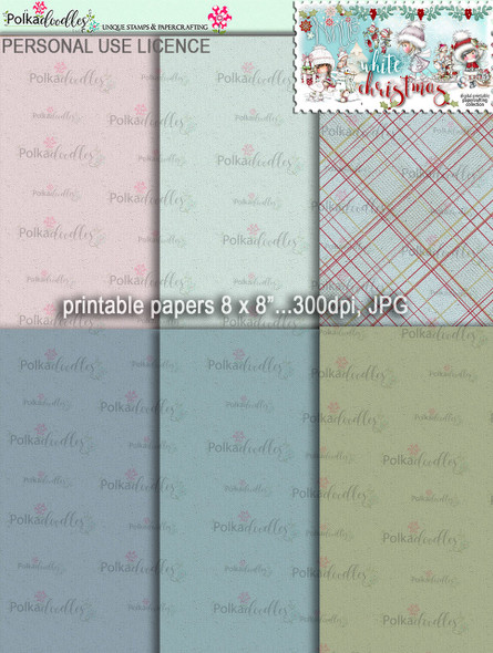 Printable Papers 4 - Winnie White Christmas digi downloads