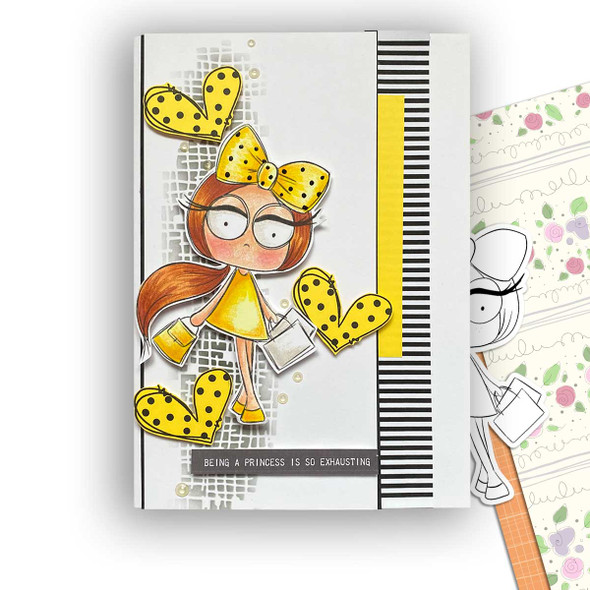 Shopping Rebel girl -  cute printable craft digital stamp craft download