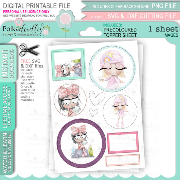 Rebel Topper sheet 3 -  cute printable craft digital stamp craft download