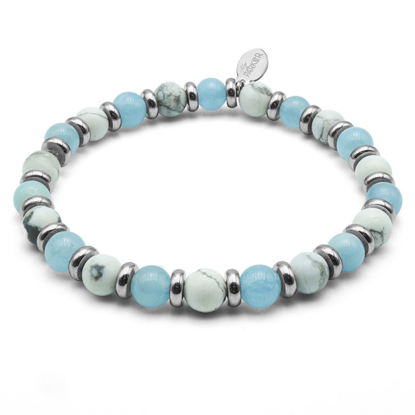 "Zen Attitude" - Aigue Marine - Howlite blanche