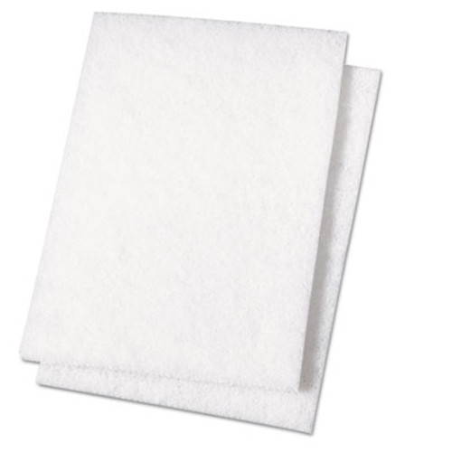 Boardwalk Light Duty Scour Pad  White  6 x 9  20 Carton (PAD 198)