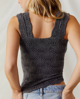 Free People Women's Love Letter Tank Top in Black