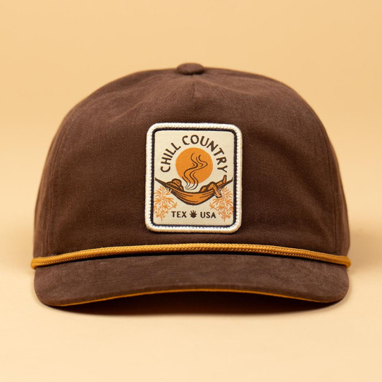 THC Provisions Chill Country Guadalupe Snapback in Chocolate Brown