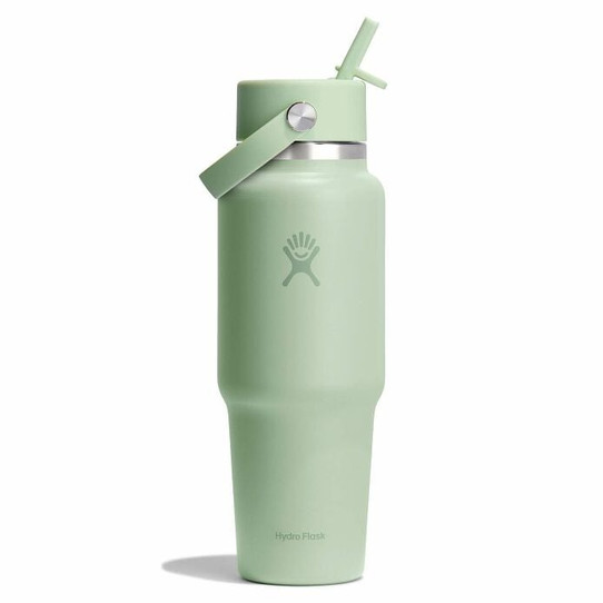 Hydro Flask 32oz Wide Mouth Travel Bottle with Flex Straw Cap in Aloe