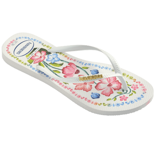The Havaianas Women's Tropicalia Vibes Slim Flip Flops in White