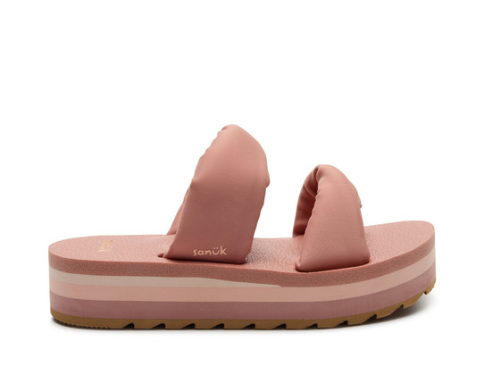The Sanuk Women's Yoga Twist-N-Slide Platform Sandals in Rose