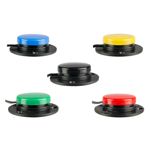 Blue, yellow, black. green, and red Specs switches