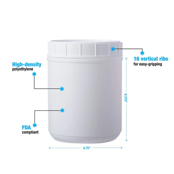 White Canisters With Lids # White Lid, 60 oz. - 1 Dozen