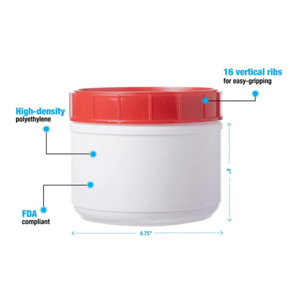 White Canisters With Lids # Red Lid, 36 oz. - 1 Dozen