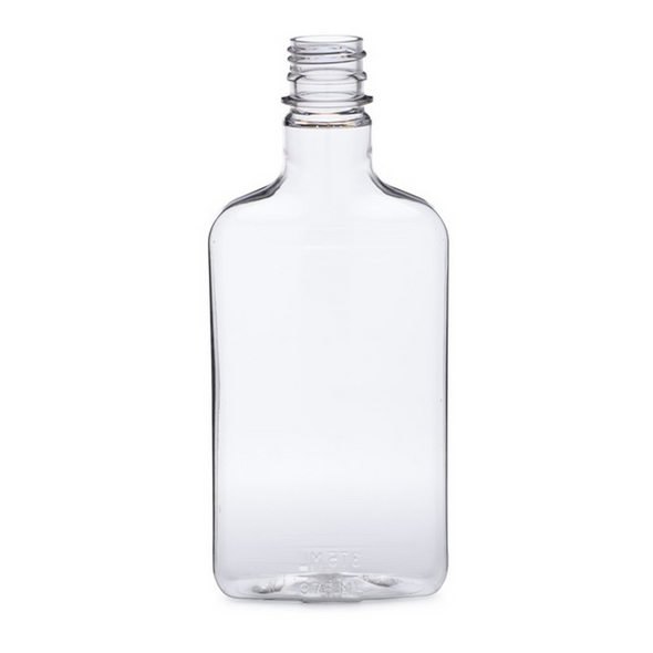 375 ml Clear PET Plastic Flasks (Cap Not Included)