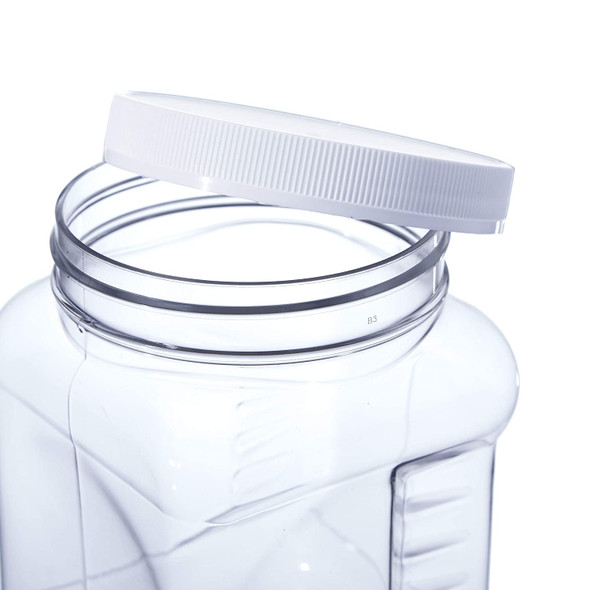 Wide-Mouth PET Grip Jar with Lid, 32 oz, Clear, 12 Piece