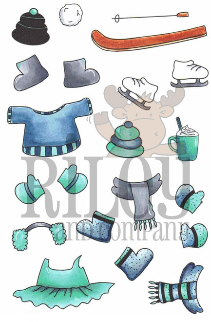 Dress Up Riley - Winter Accessories Clear Stamp Set