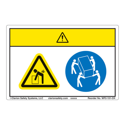 Caution/Lift Hazard Label (WF2-151-CH)