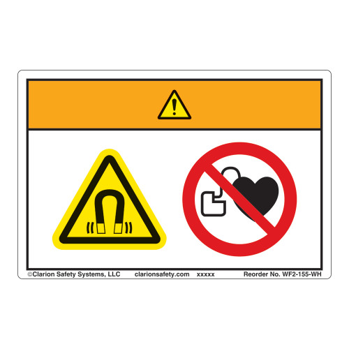 Warning/Magnetic Fields Label (WF2-155-WH)