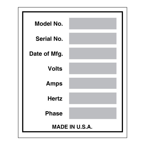 Data Plate Label (DP-)